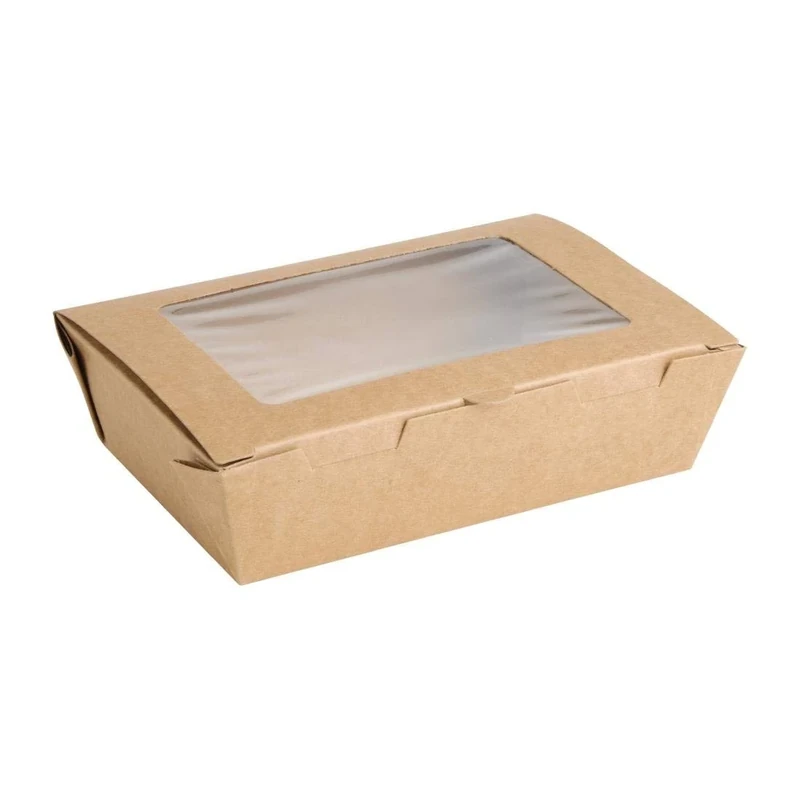 Fiesta Compostable Salad Box with PLA Window - 700ml (Pack 200)