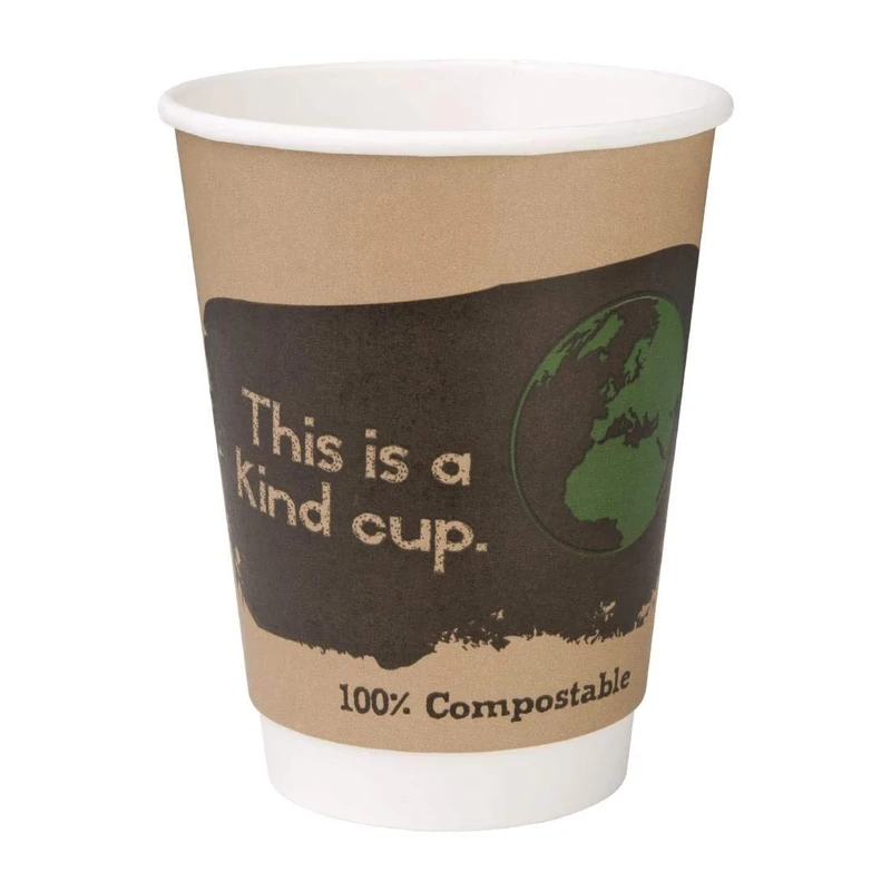 Fiesta Compostable Double Wall PLA Hot Cups - 12oz (Box 500) - Image 1
