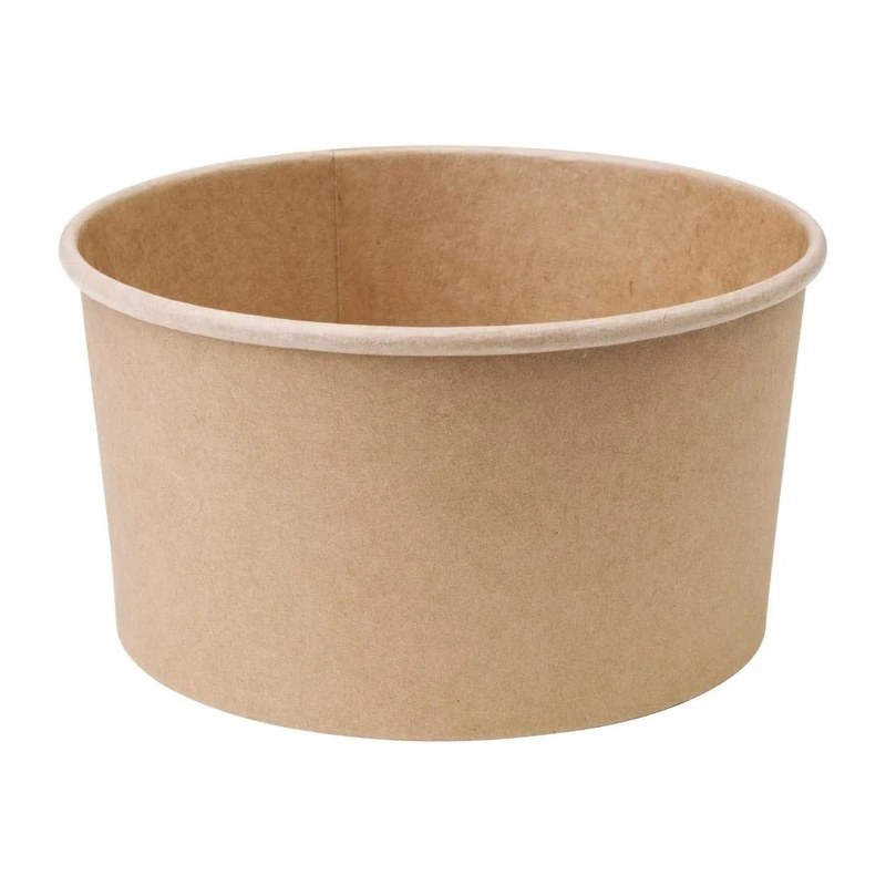 Fiesta Compostable Round Kraft Salad Bowl - 1000ml 35oz (Pack 300)