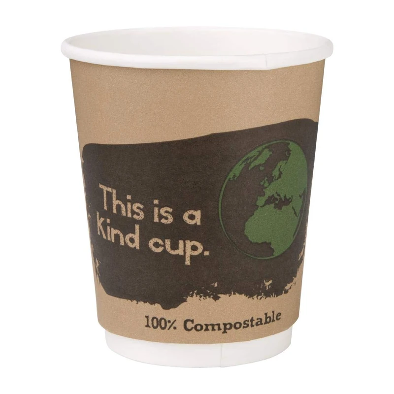 Fiesta Compostable Double Wall PLA Hot Cups - 8oz (Box 500) - Image 1