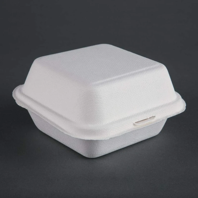 Fiesta Compostable Bagasse Burger Box 84x153x150mm (Pack 500)