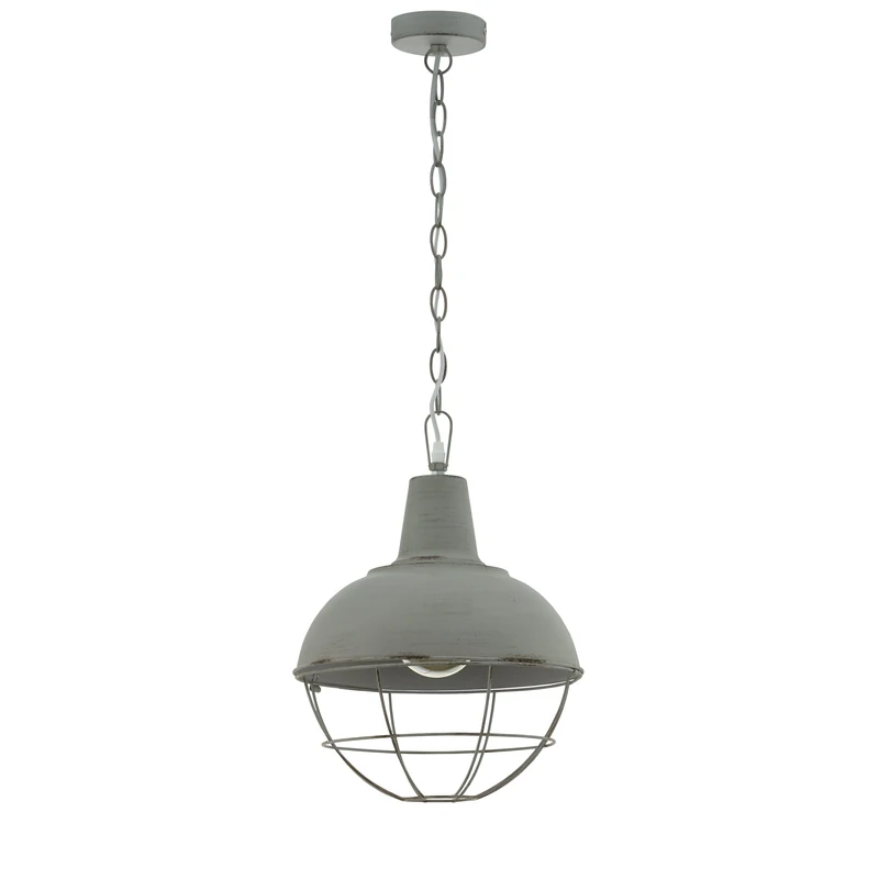 Eglo Cannington 1 Pendant Light 1-Bulb Industrial Vintage Retro Steel Pendant Light in Grey Patina Dining Table Lamp Hanging E27 Socket