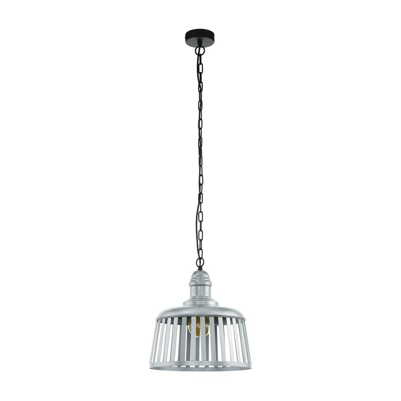 Eglo WRAXALL 1 Pendant Light, Black, Silver - Image 1