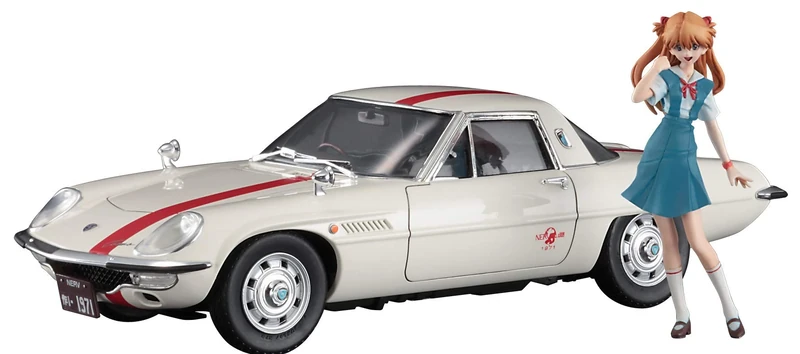 Hasegawa SP459 1/24 Evangelion Nerv Coupe with Figure Shikinami A. Langley Plastic Model Kit