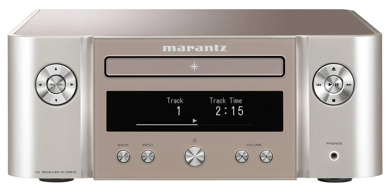 Marantz Melody X MCR612 HiFi Amplifier, Bluetooth Receiver, CD-Player, DAB+ Radio, Music Streaming, HEOS Multiroom, AirPlay 2, Google Assistant, Siri, Alexa Compatible, 2 TV Inputs - Silver-Gold