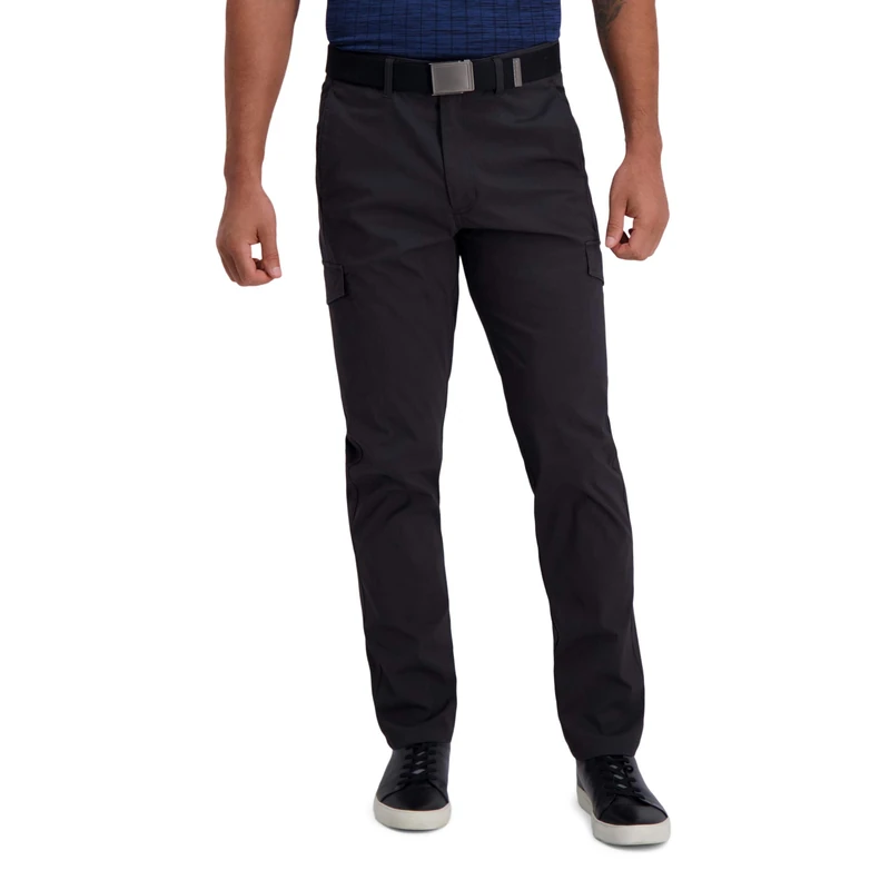 Haggar Men's The Active Series Performance Straight Fit Pant Regular and Big & Tall Sizes, Lead Grey, 36W x 32L