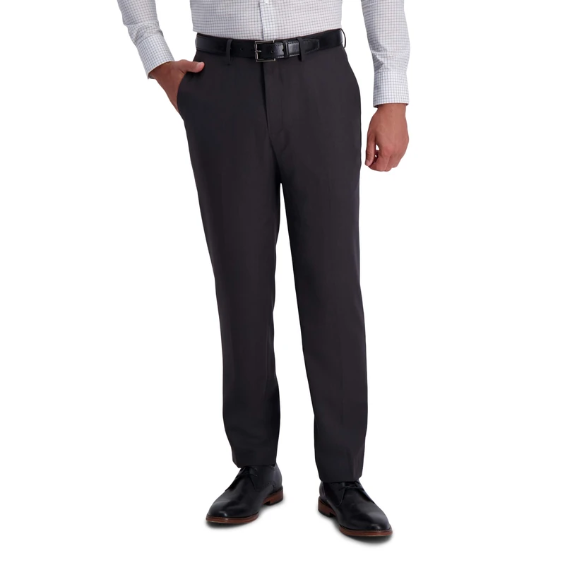 Haggar Men's PLN Hndstooth Pant Dress, Deep Grey, 32W / 30L