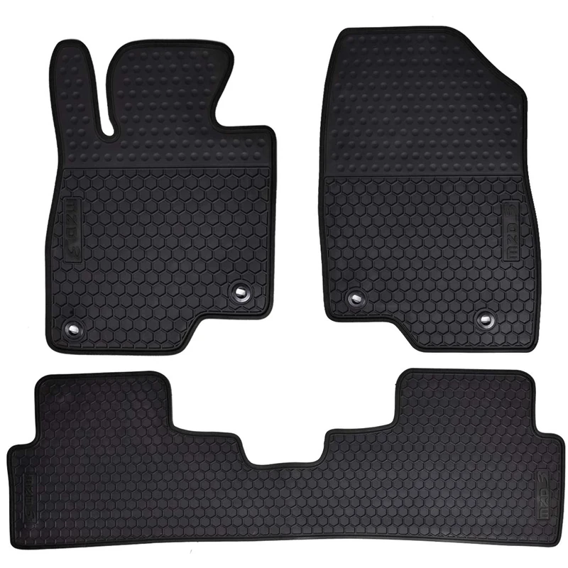 Megiteller Car Floor Mats Custom Fit for Mazda 3 2014 2015 2016 2017 2018 Odorless Washable Heavy Duty Rubber (All Weather) Floor Liners Front and Rear Set Black