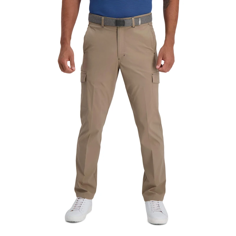 Haggar Men's The Active Series Straight Fit Pant, Medium Khaki, 40W x 30L