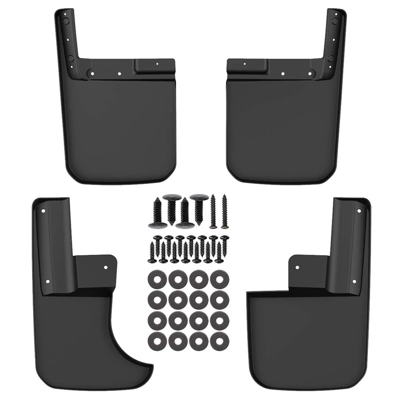 Mud Flaps Compatible with 2020 2021 2022 2023 Gladiator, Molded Splash Guards Set Premium Heavy Duty Molded Mud Flaps Guards Splash Flares Front & Rear 4 Piece Set (NOT FITS Rubicon)