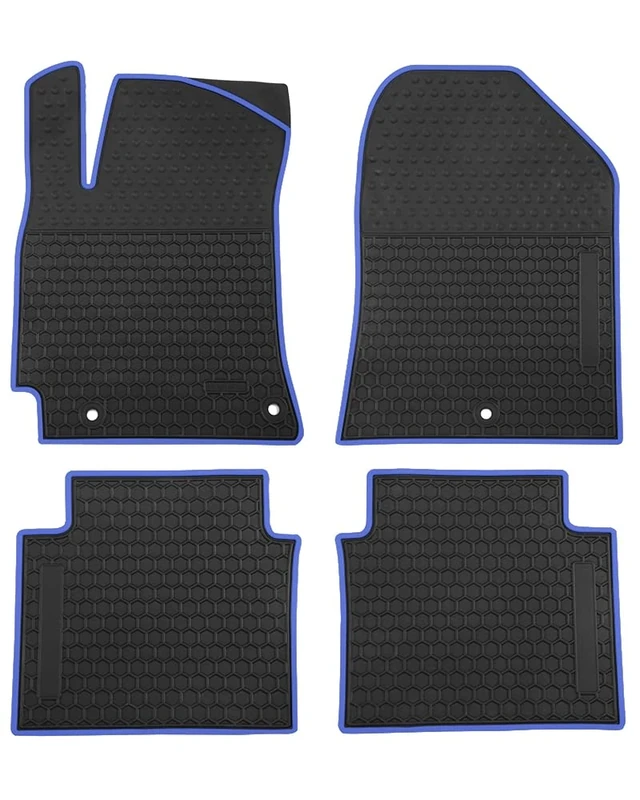 Megiteller Car Floor Mats Custom Fit for Hyundai Elantra 2017 2018 2019 2020 2021 Odorless Washable Heavy Duty Rubber (All Weather) Floor Liners Front and Rear Row Set Blue