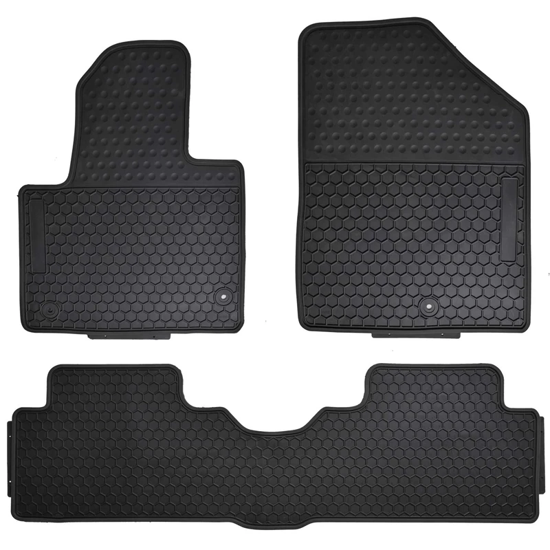 Megiteller Car Floor Mats Custom Fit for Hyundai Santa Fe 2013-2023（2013 2014 2015 2016 2017 2018） Odorless Washable Heavy Duty Rubber (All Weather) Floor Liners Black