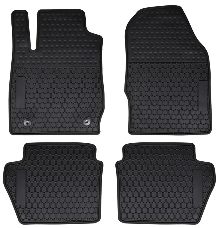 Megiteller Car Floor Mats Custom Fit for Ford Fiesta（Sport Only） 2014 2015 2016 2017 2018 2019 Odorless Washable Heavy Duty Rubber (All Weather) Floor Liners Front and Rear Row Set Black