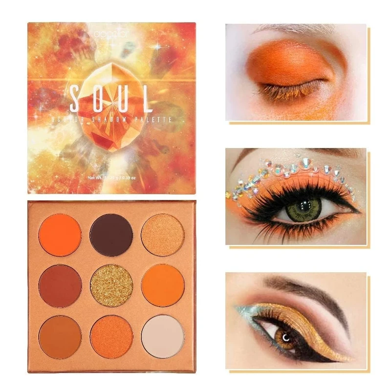 Docolor Orange 9-Color Eyeshadow Palette - Pigmented Mattes & Shimmer