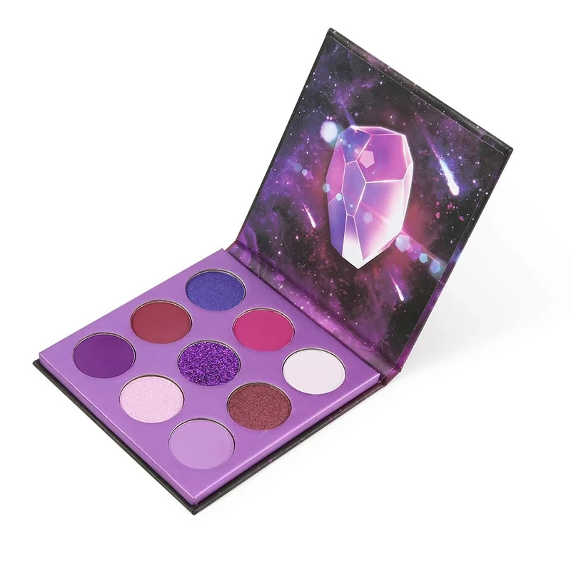 Docolor 9 Colours Purple Eyeshadow Palette Shadow Palette Highly Pigmented Mattes Shimmers Nature Smokey Glitter Cream Colorful Powder Waterproof Makeup Palette-Space