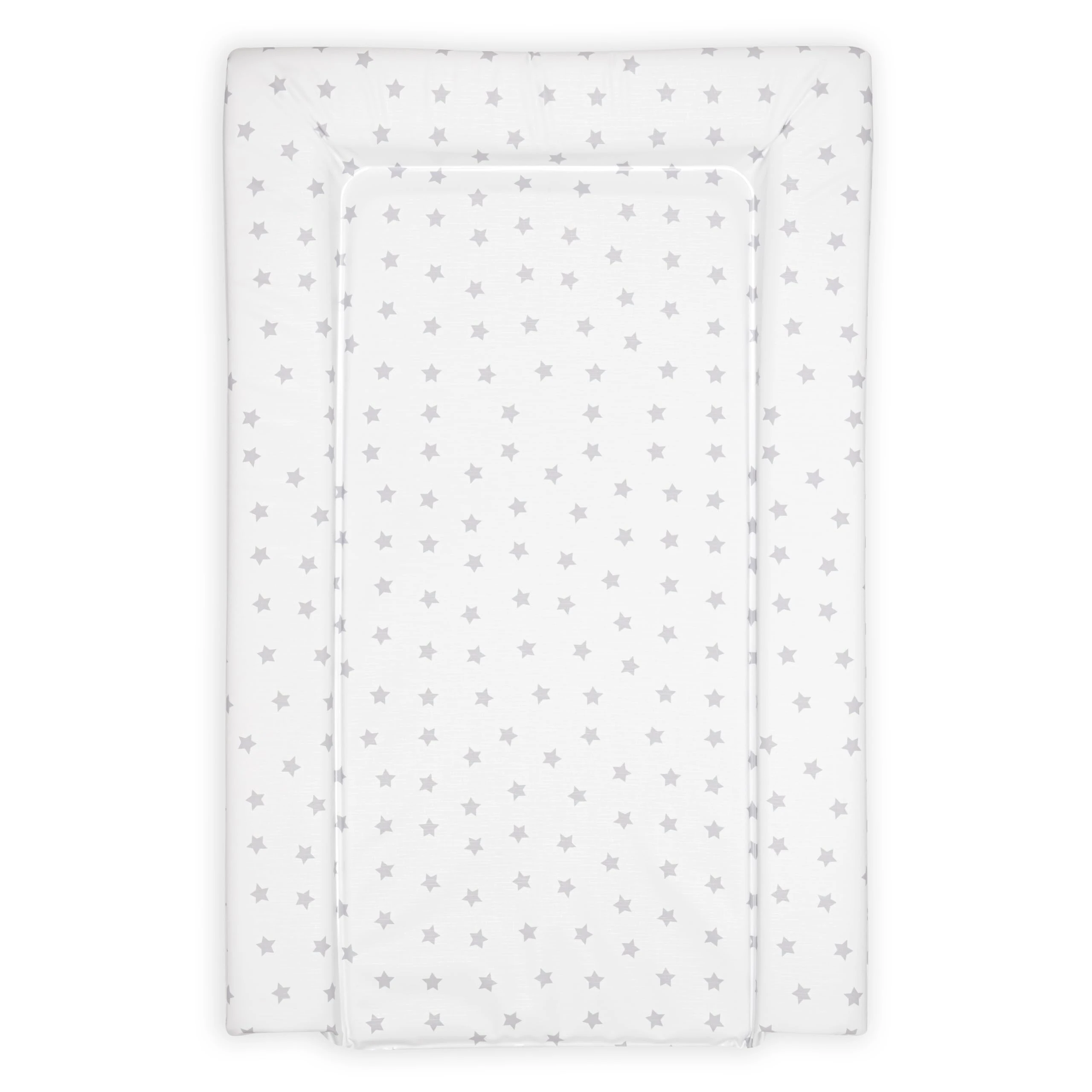 Baby Changing Mat, Grey Stars Deluxe Waterproof with Raised Padded Edges, Uniquely Designed, Easy Wipe Clean a Perfect, Practical Addition to Your Nursery 75cm x 47.5cm x 5cm