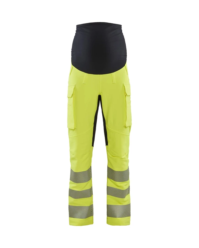 BLÅKLÄDER Hi Vis Maternity Work Trousers Full Stretch XS Yellow/Black