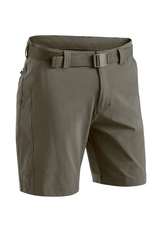 Maier Sports Nil Men's Hiking Trousers M Short Outdoor Trousers with Belt 5 Pockets Offers Lots of Storage Space Teak - Image 1