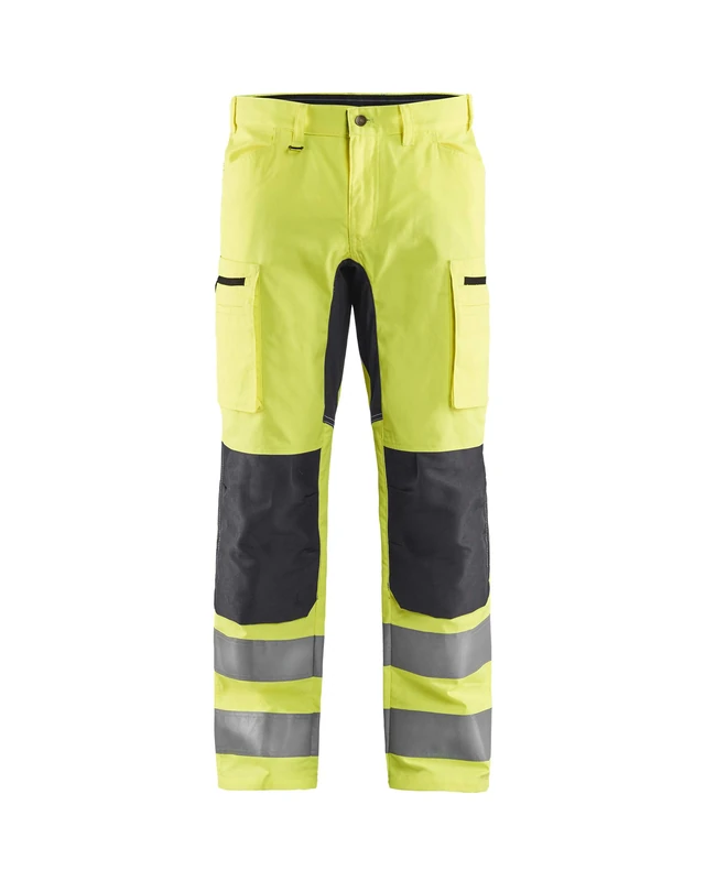 BLÅKLÄDER Hi Vis Trousers Stretch Men 32R HIgh vis Yellow/Mid Grey