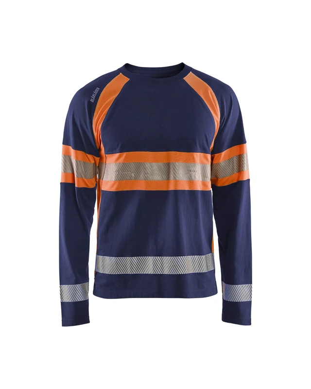 BLÅKLÄDER Hi Vis t-Shirt Long Sleeves Men XXL Navy Blue/Orange - Image 1