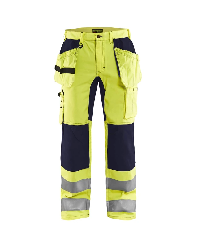 BLÅKLÄDER Hi Vis Trousers Stretch Men 52R Yellow/Navy Blue