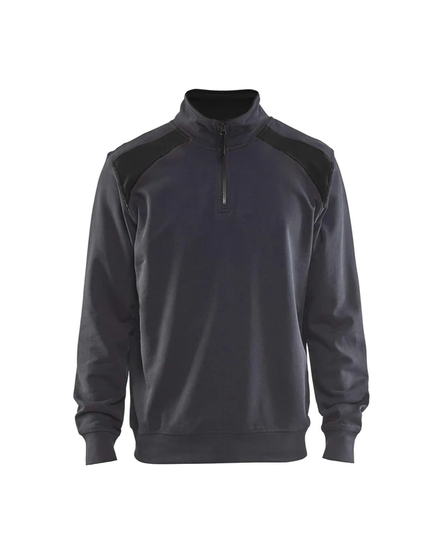 BLÅKLÄDER Sweater two-tone half-zip Men M Mid grey/Black