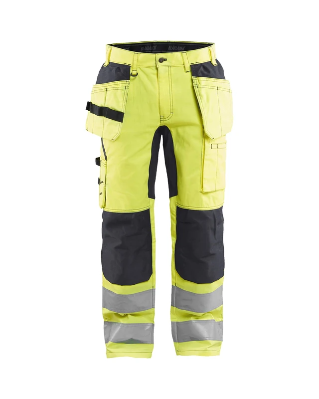 BLÅKLÄDER Hi Vis Trousers Stretch Men 34R HIgh vis Yellow/Mid Grey