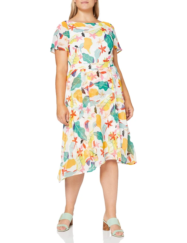 ESPRIT Collection Women's Esprit Dress, 050eo1e317, Weiß