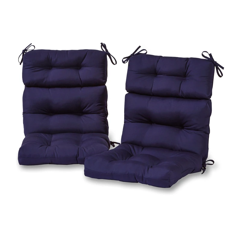 Greendale Home Fashions Midnight Outdoor High Back Chair Cushion (Set of 2), 2 Count (Pack of 1)
