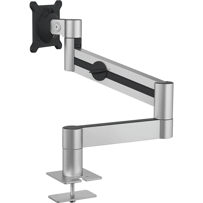 Durable Monitor Mount Pro for 1 Screen - Monitor Stand with Through Bolt for Desk Mounting - VESA 75/100 - For 21 - 27 Inch Screens - Ergonomic, Height Adjustable, Rotate & Tilt