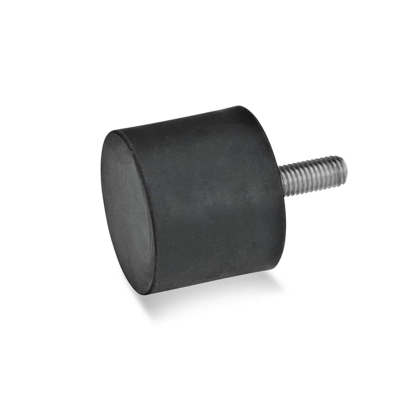 Ganter Normelemente GN 452-75-50-M12-S-55 Bump Stop with Screw, Black, Durchmesser: 75mm Höhe: 50mm