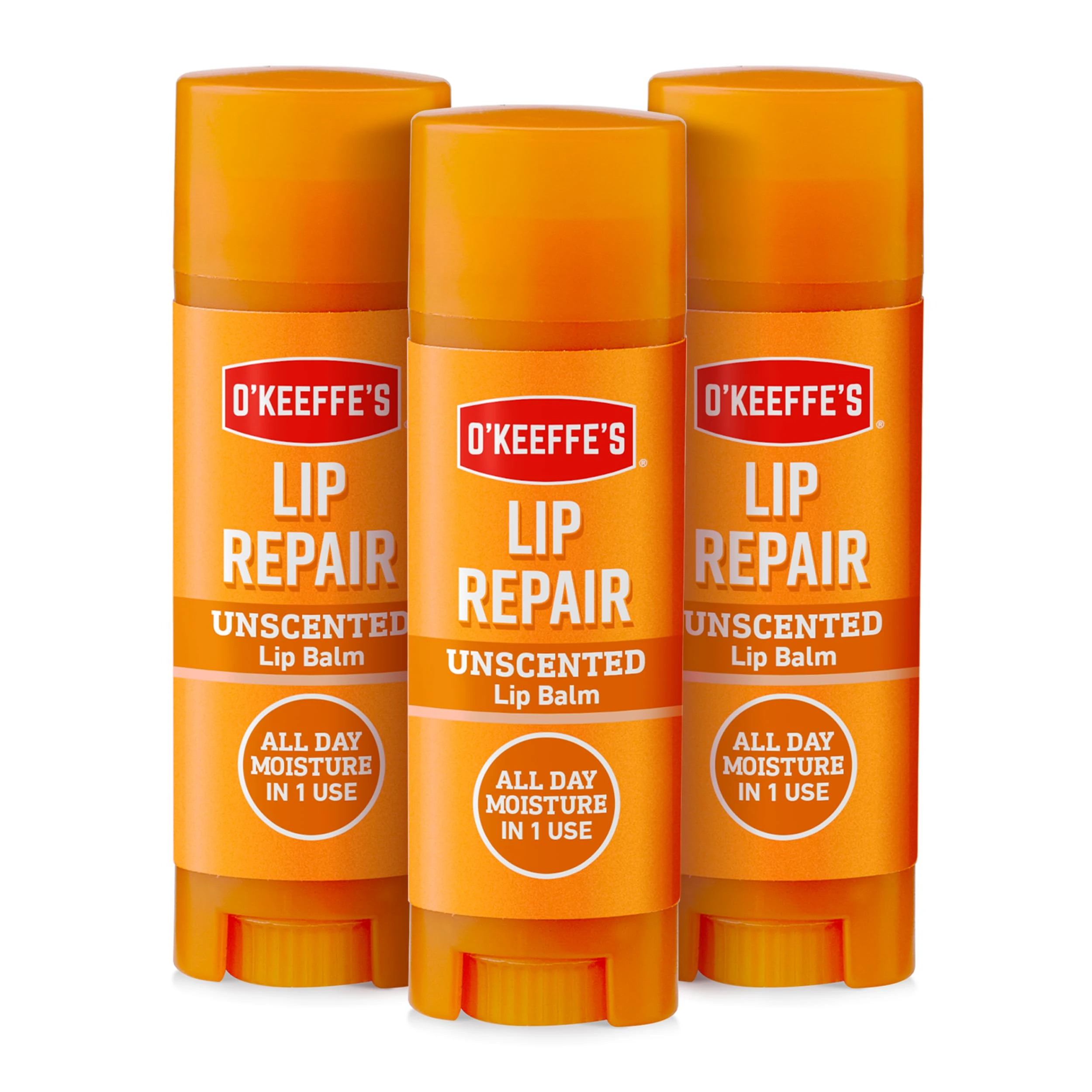 O'Keeffe's Lip Repair Unscented Lip Balm 4.2g (Pack of 3) White