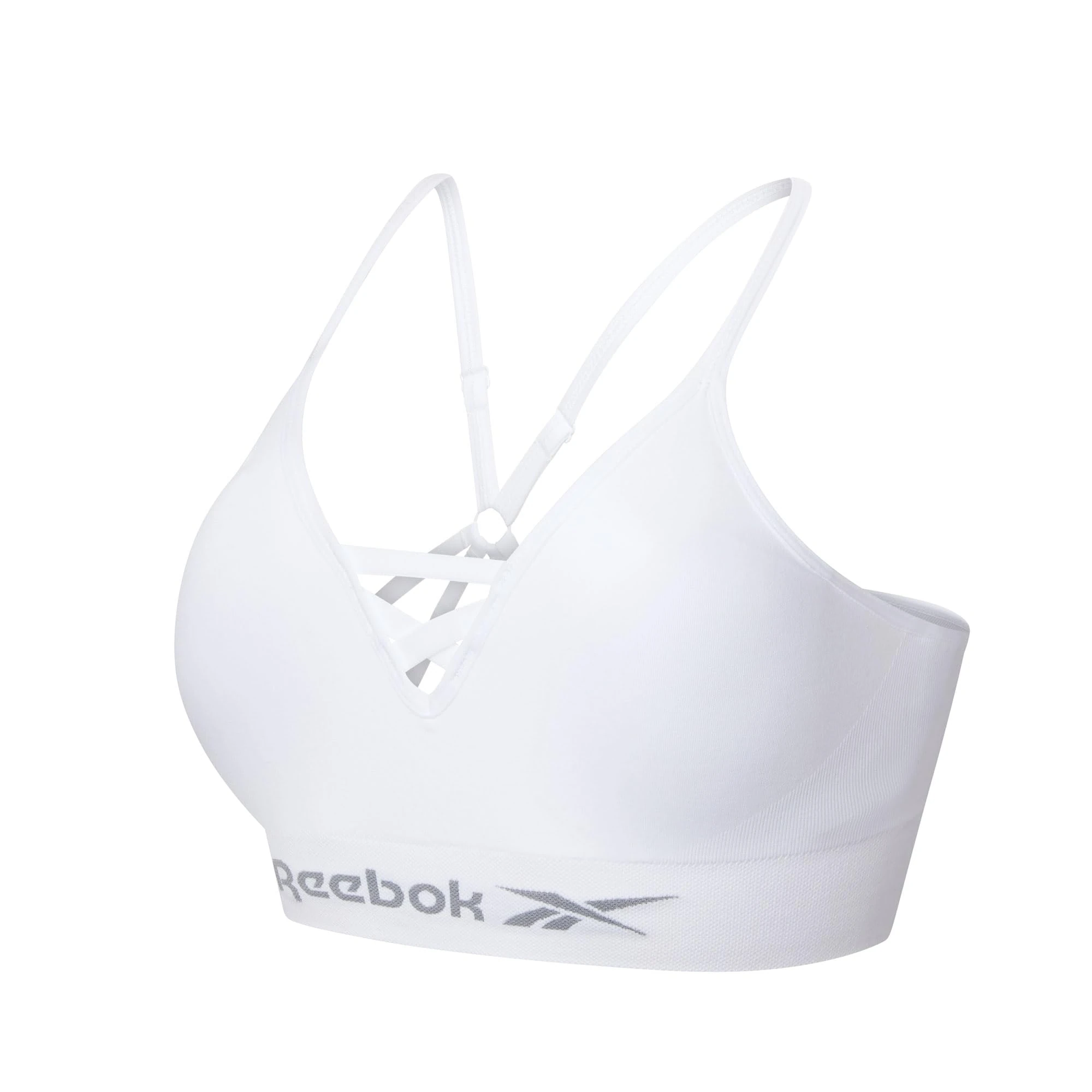 Reebok Womens Seamless Sports Bra | Women's Sports Bras with Halter Neck Design | High Support, Non Wired and Comfortable Bra Available in 4 Size | Black, Grey Or White