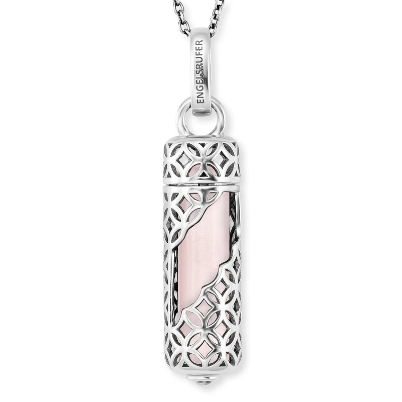 Engelsrufer Angel Whisperer, Women’s Sterling Silver Other form Rose Quartz Chain Necklace, Silver, Länge: 50 cm - ERN-HEAL-RQ-M