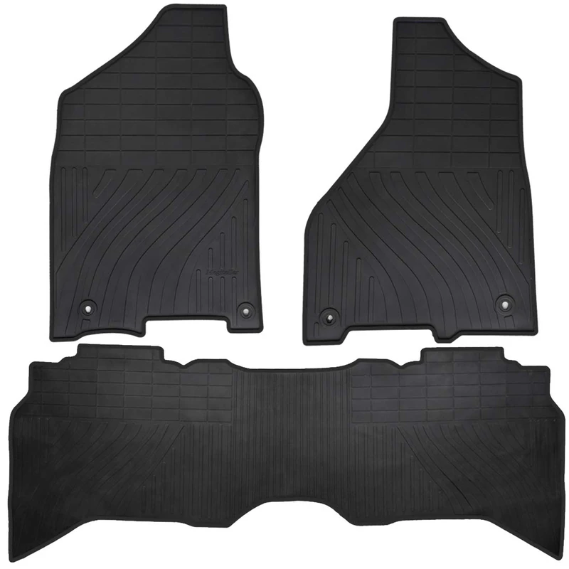 Megiteller Car Floor Mats Custom Fit for Dodge Ram Crew Cab 2013 2014 2015 2016 2017 2018 Odorless Washable Heavy Duty Rubber (All Weather) Floor Liners Front and Rear Row Set Black