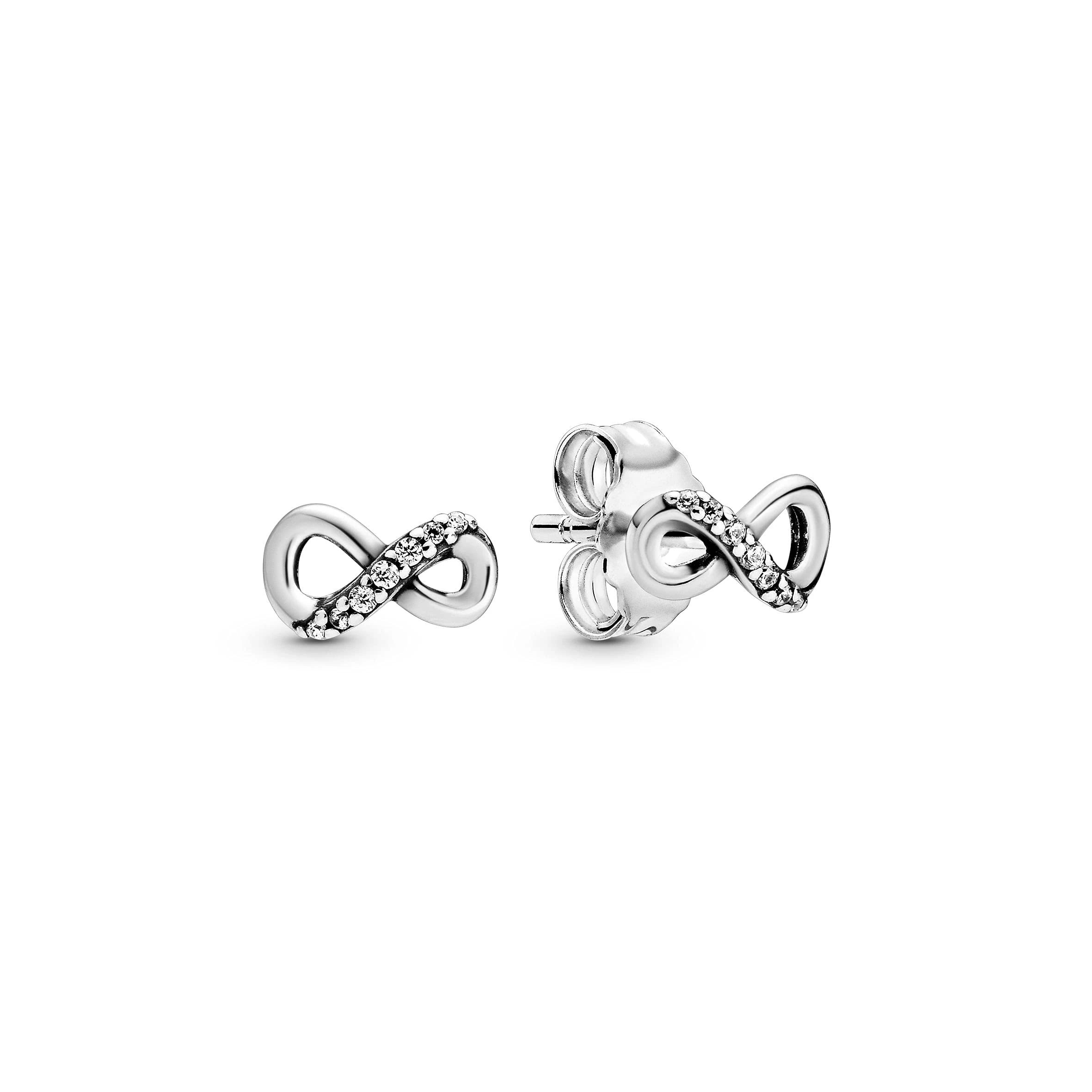 Pandora Moments Women's Sterling Silver Sparkling Infinity Stud Earrings, No Box