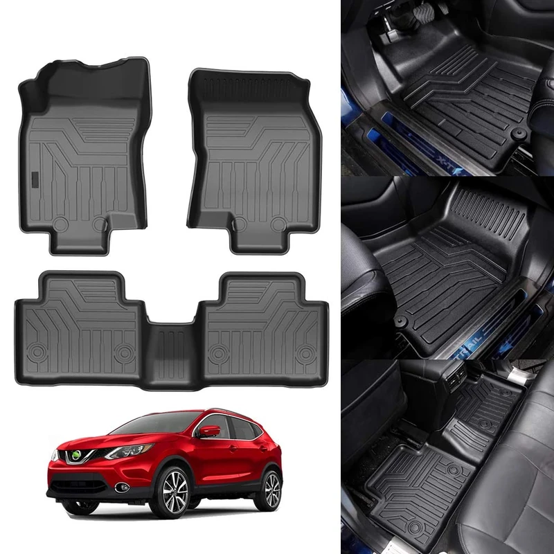 KUST 3D Floor Mats for Nissan Rogue 2014 2015 2016 2017 2018 2019 2020 2 Row Liner Set All Weather Durable Odorless TPE Floor Carpet Liner