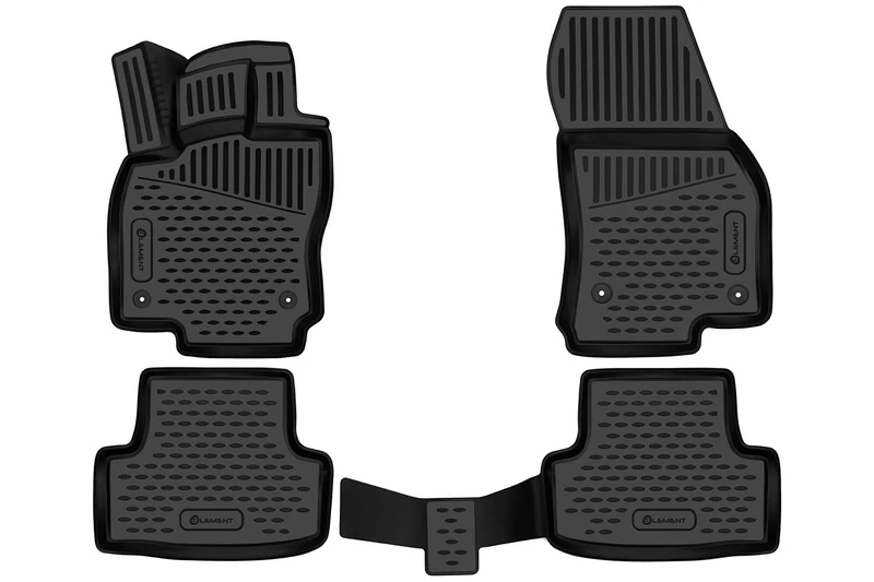 Element Custom-fit premium non-slip rubber floor mats, Vauxhall Crossland, black