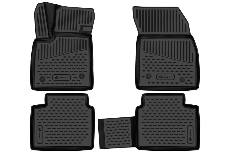Element Custom-fit premium 3D rubber floor mats designed for Ford Focus Tournament Combi, IV Mk4, 2018-2024, 4 pieces.