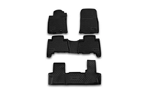 Element Custom Fit Premium Non-Slip Rubber Floor Mats for Toyota Land Cruiser Prado, Black