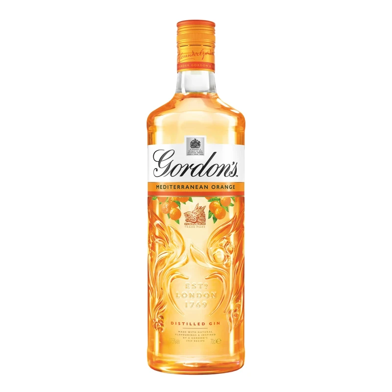 Gordon's Mediterranean Orange | 37.5% vol | 70cl | Distilled Flavoured Gin | Refreshing Zesty Orange Gin | Ideal with Tonic | Pairs the Classic Taste of Gordon's with Oranges