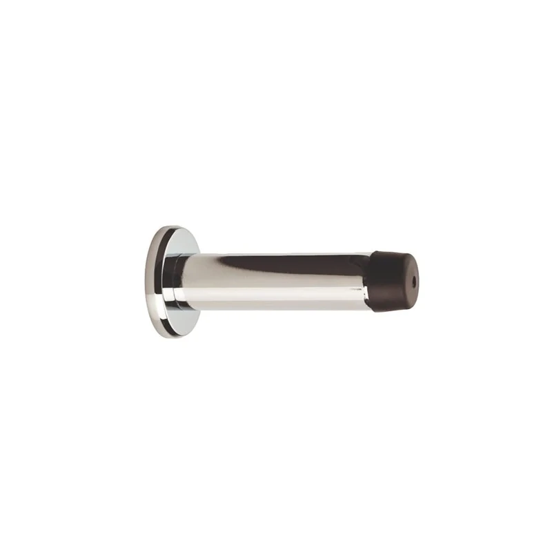Carlisle Brass Wall Mounted Cylinder Door Stop with Rose - Polished Chrome, 1 Set, 1 Piece