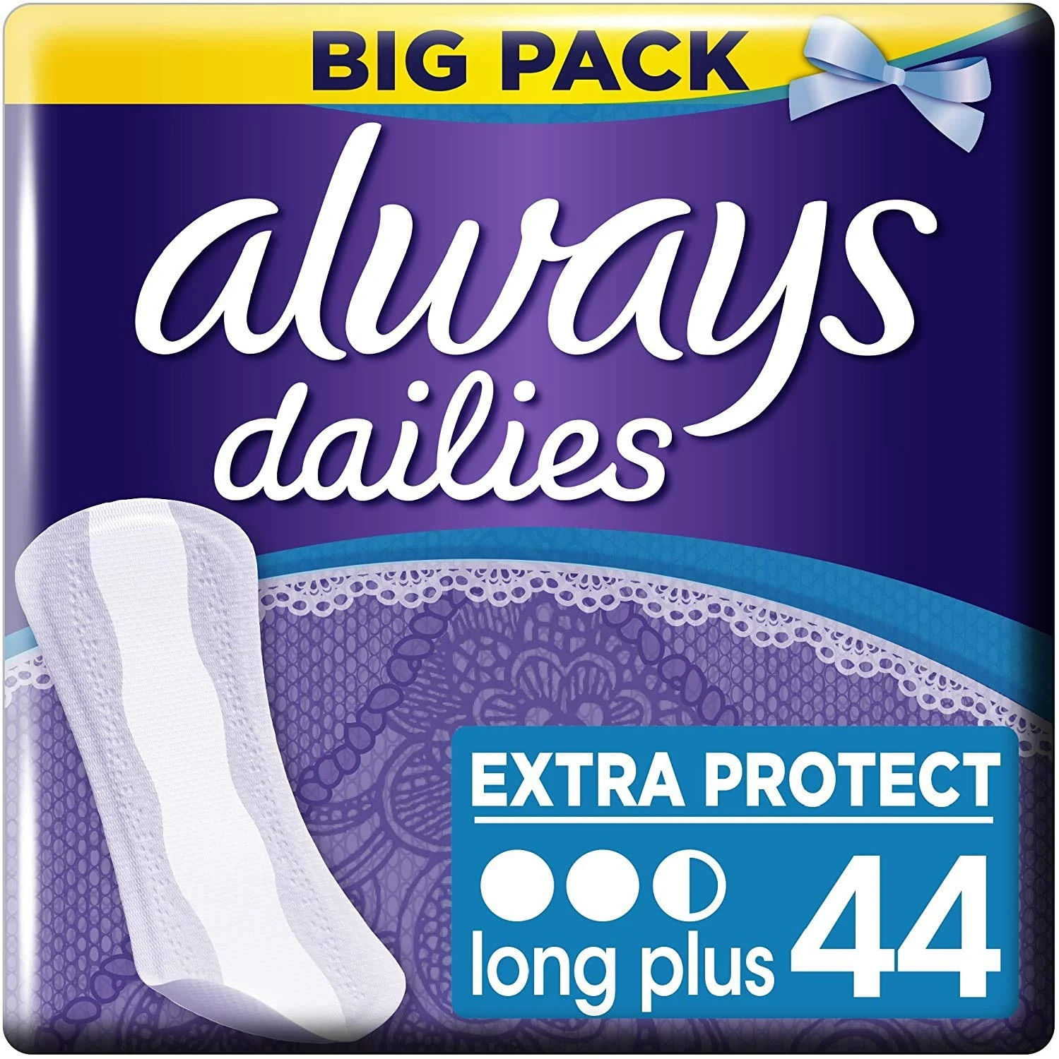 Always Dailies Extra Long Protect Plus Pantyliners, (Pack of 1)