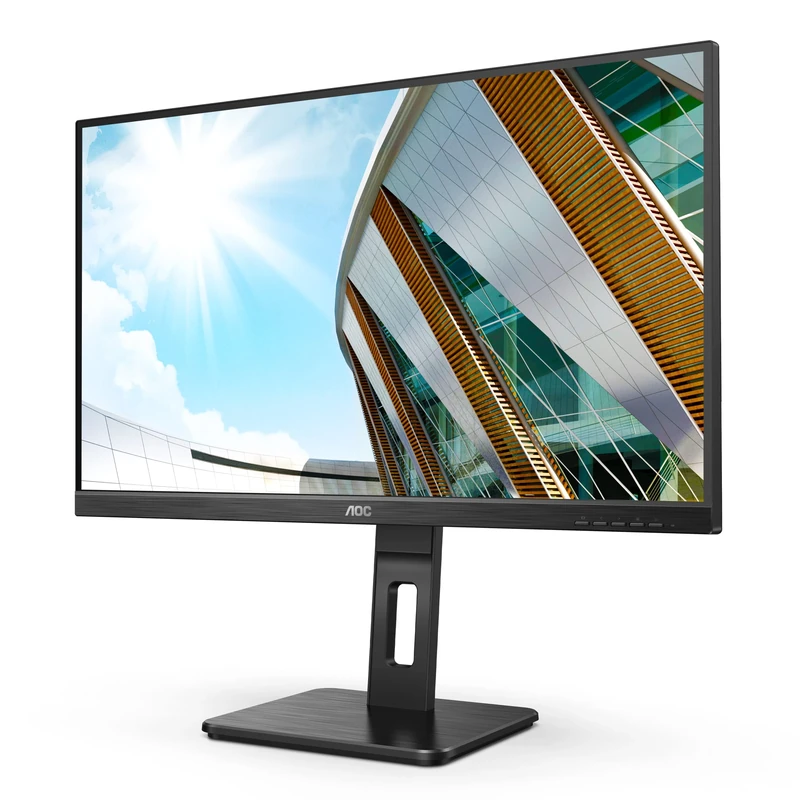 AOC 27P2Q - 27 Inch FHD Monitor, 75Hz, 4ms, IPS, Height Adjust, USB Hub, Spaekers, FlickerFree (1920x1080 @ 75Hz, 250cd/m², HDMI//DP/VGA/DVI/ USB 3.2)