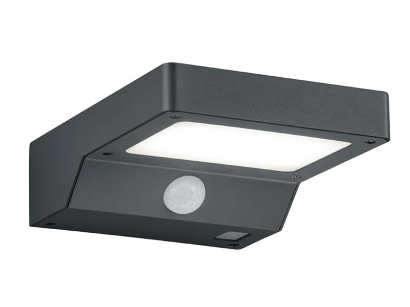 Reality Leuchten Fomosa R22281142 LED Solar Outdoor Wall Light Plastic Anthracite with Motion Sensor Including 4.5 Watt LED