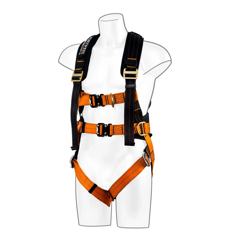 Portwest FP73 Ultra 3 Point Safety Harness Black/Orange, XL/2X