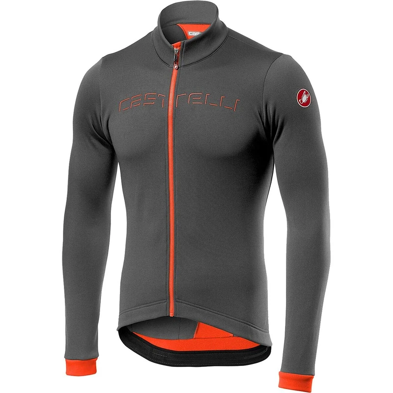 CASTELLI Fondo Jersey Fz Men's T-Shirt, Mens, T-Shirt, 4517511, Dark Gray Orange, XL