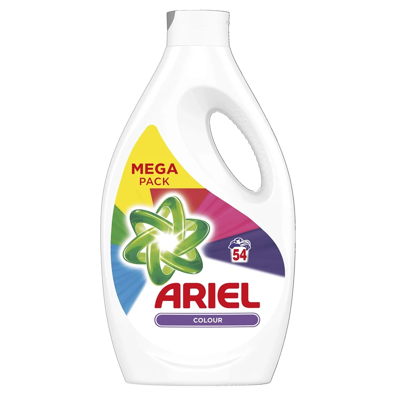 Ariel Washing Liquid Laundry Detergent, 54 Washes, Colour, Brrrilliant Stain Removal, Even In A Cold Wash