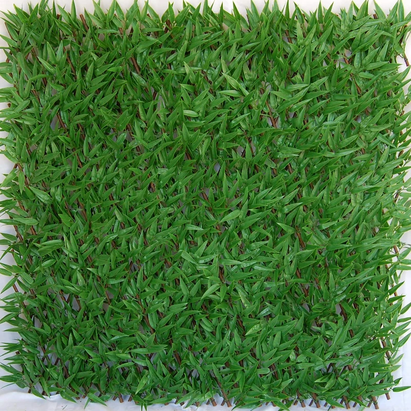 Tenax 1A180282 Artificial Hedge with Leaves Trellis Extensible in Willow, Divy 3D X-Tens Bamboo, 1x2 m, Green