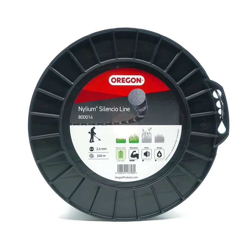 Oregon Round 2.4mm Strimmer Line with Aluminium Particles, Tackles Long Grass, Weeds & Thick Vegetation, Professional Heavy Duty Strimmer Wire, Fits Most Standard Models, 2.4 mm x 240 m (800014)